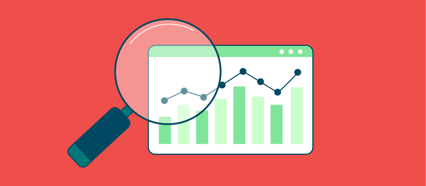 Magnifying glass with chart icon