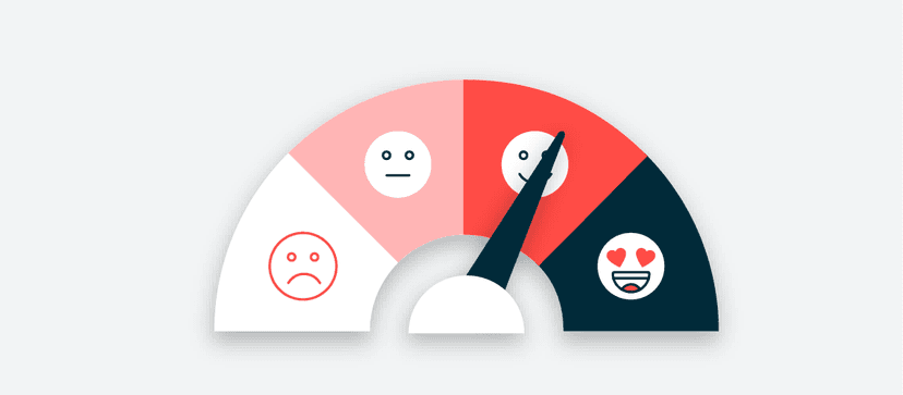 Messinstrument mit Smiley-Emotionen von traurig bis glücklich