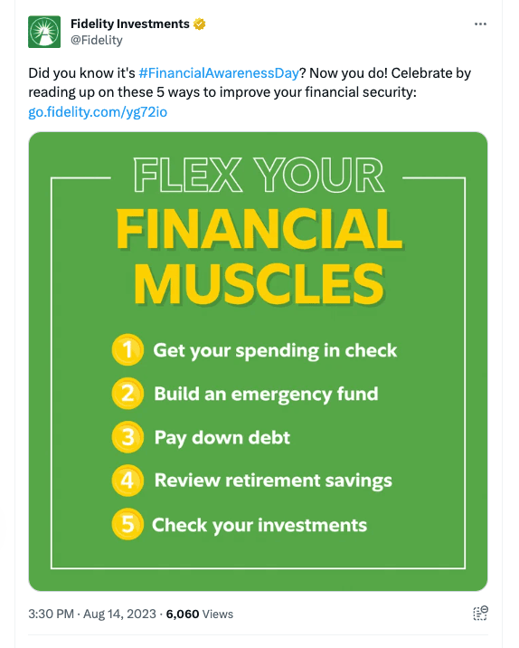 Screenshot von Fidelity Investments auf Instagram