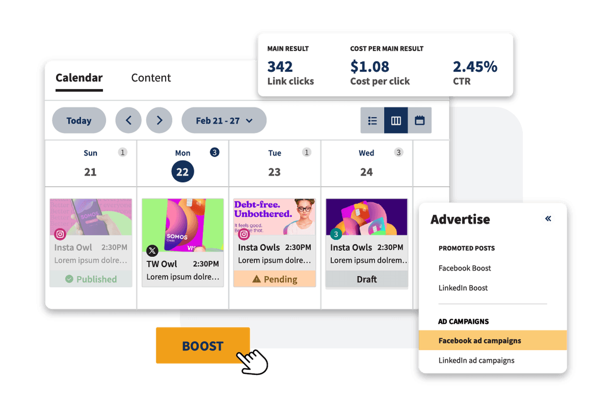 Hootsuite verwaltet bezahlte Inhalte