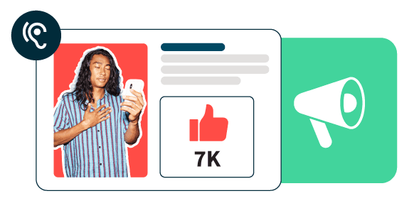 Hootsuite-Produktaufnahme eines Social-Media-Managers, der aufmerksam eine Zeitleiste liest.