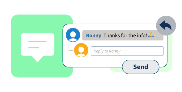 Burbuja de chat de Hootsuite que muestra mensajes