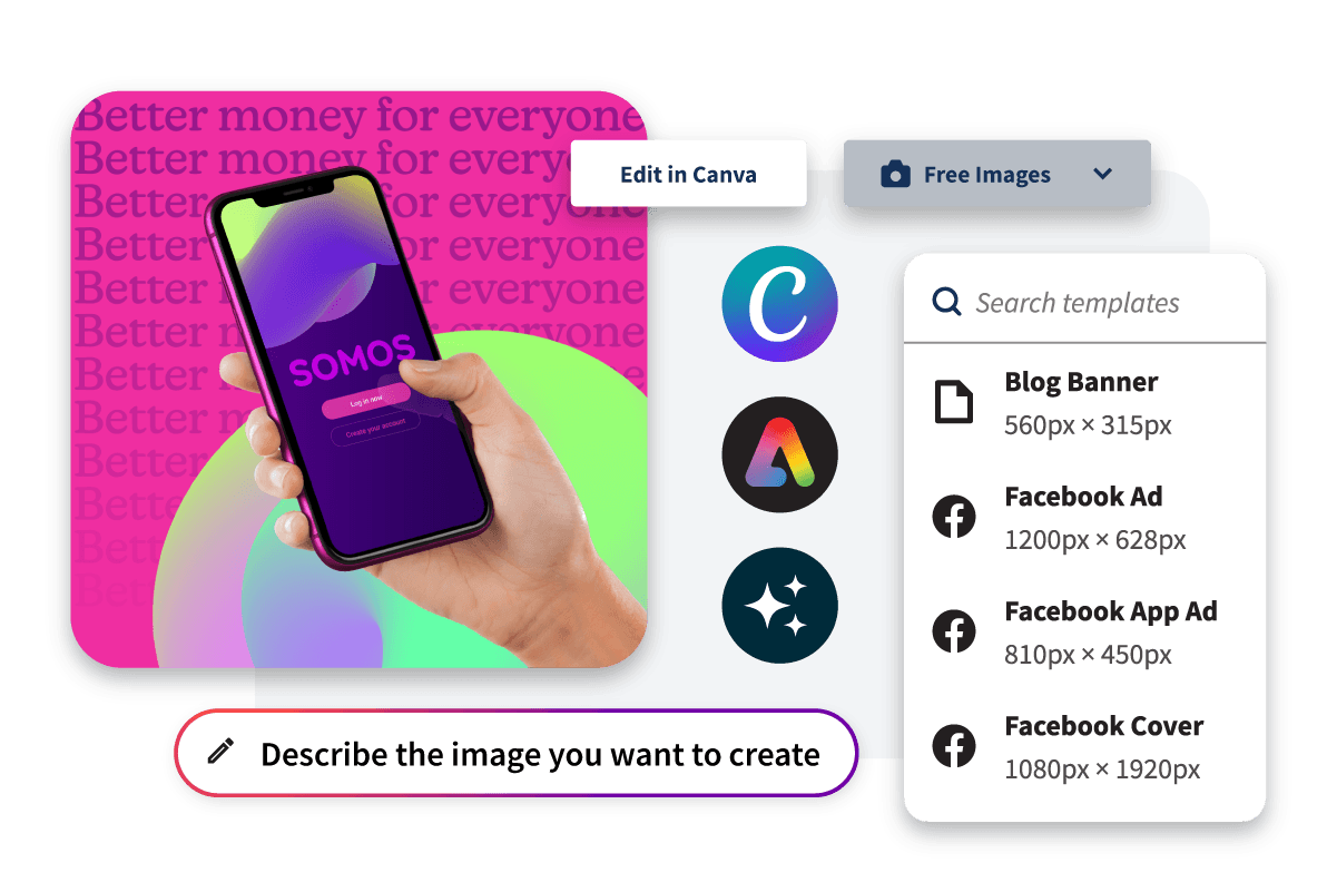 Modèles Canva, bibliothèque multimédia et outils de publication de Hootsuite