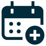 Kalendersymbol mit Pluszeichen