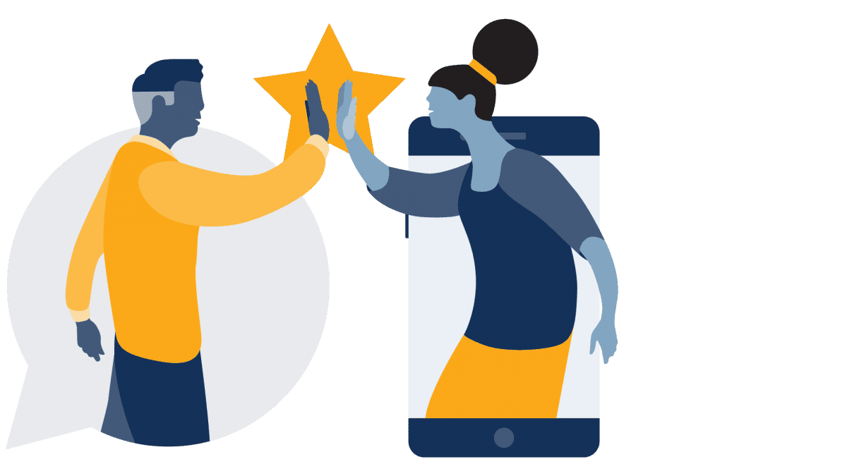 Imagen del bloque 2 de medios de atención al cliente de Facebook Messenger