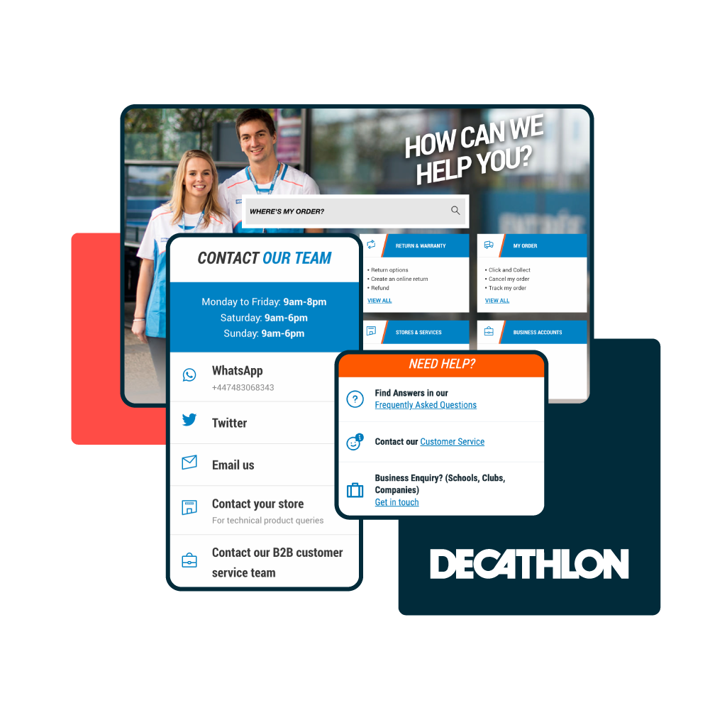 Snapshots of Decathlon chatbot interface
